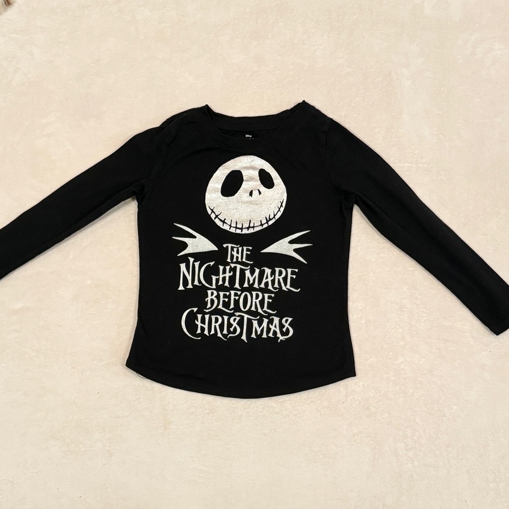 Size 6/6x kids Disney Nightmare Before Christmas Black Tee with Jack Skellington